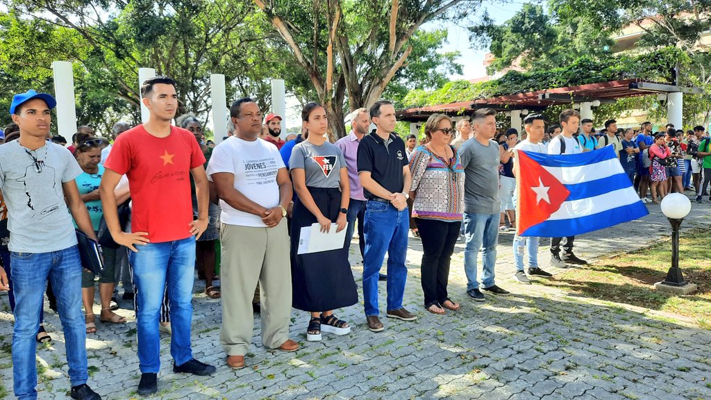 Acto de solidaridad con el pueblo palestino y con los estudiantes que se movilizan en varias instituciones estadounidenses.