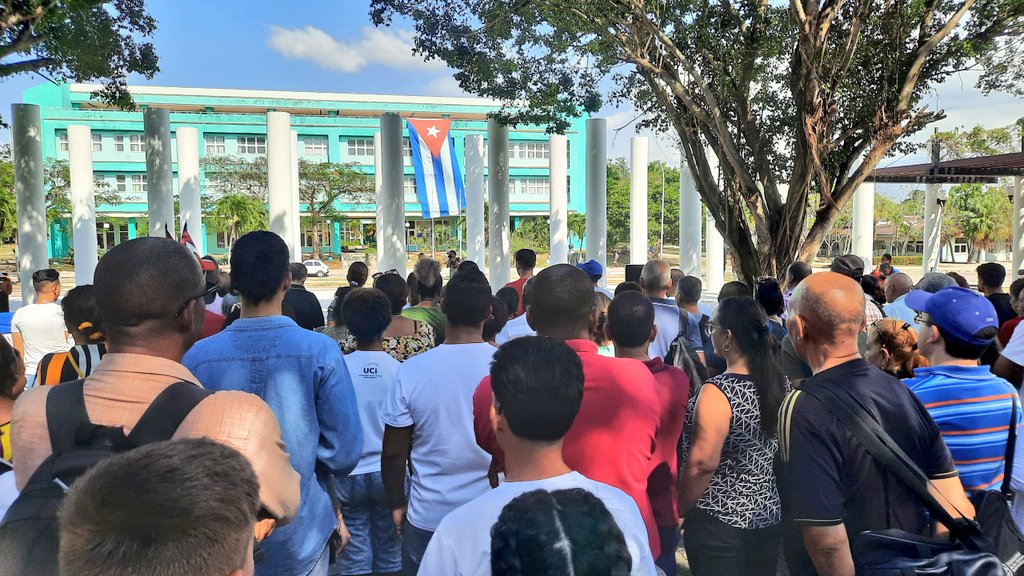 Acto de solidaridad con el pueblo palestino y con los estudiantes que se movilizan en varias instituciones estadounidenses.