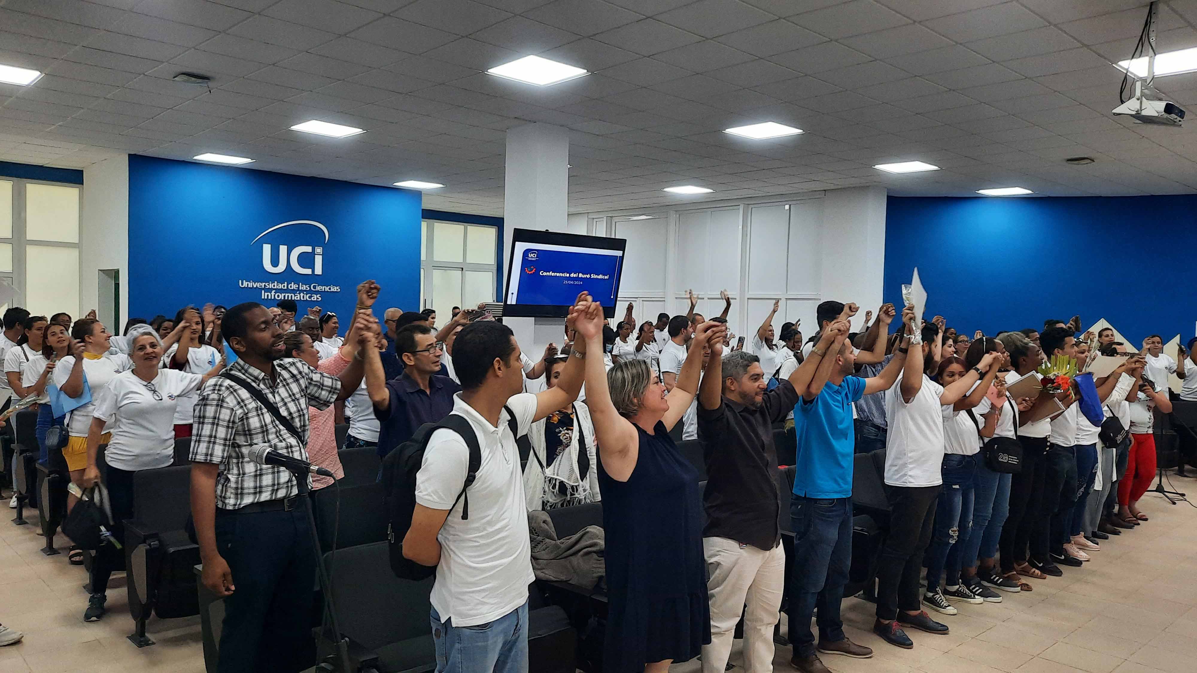 Conferencia del Buró Sindical en la UCI. Foto: Osmel Batista Tamarit