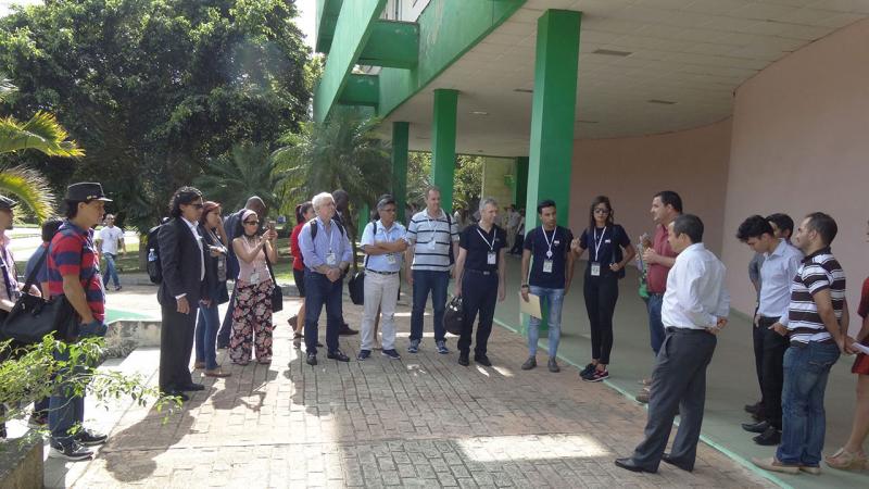 Recibimiento a los delegados extranjeros a Universidad 2018 que visitaron la UCI. 