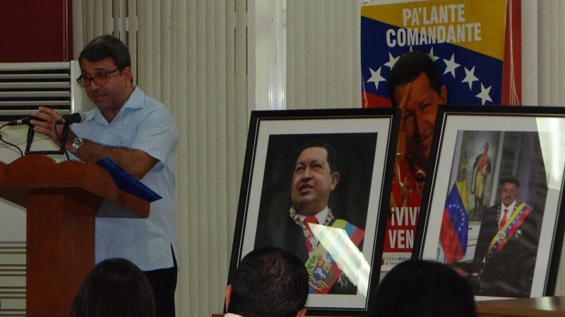 Acto de solidaridad con Venezuela en ocasión de conmemorarse este 20 de mayo el primer año de la reelección de Nicolás Maduro como Jefe de Estado.