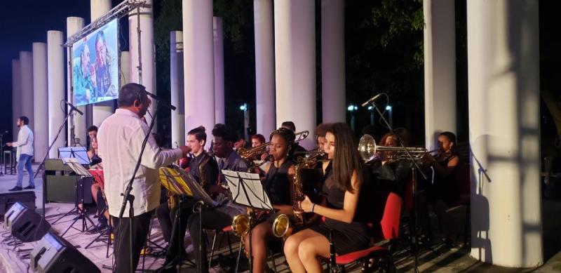 La Jazz Band del Conservatorio Amadeo Roldán interpretó canciones de la nueva trova. Foto: Evelio Antonio Piedra Cueria
