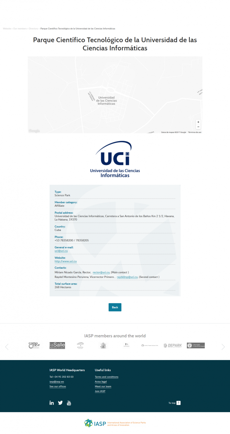 UCI como Parque Científico Tecnológico