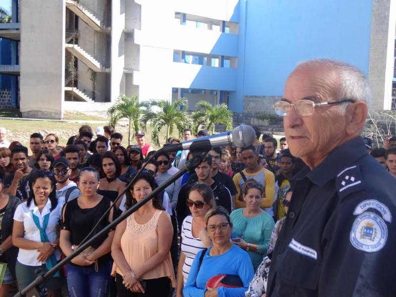 Director de Seguridad Vial de la provincia de La Habana, Carlos Amador Silva, ofreció las palabras centrales del acto inaugural