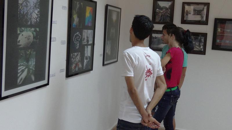 Works exhibited in the art gallery of the Wifredo Lam Cultural Center.