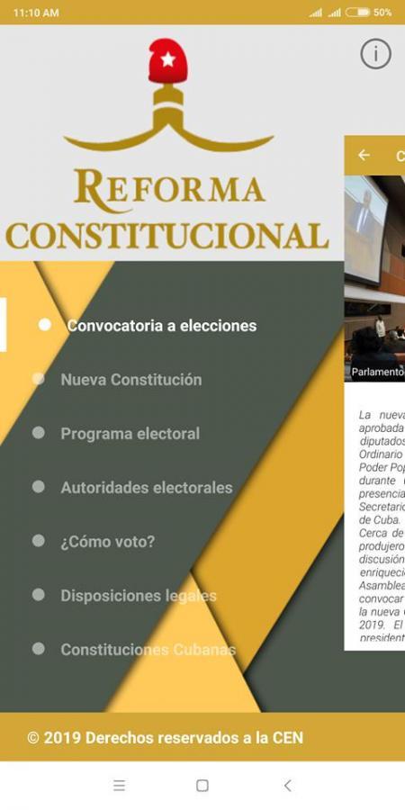 Otro de los productos desarrollados por la UCI de cara al referendo constitucional es una aplicación para dispositivos móviles con sistema operativo Android