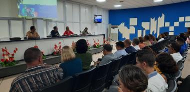 Directivos del Ministerio de Educación Superior realizan visita de trabajo a la UCI. Foto: Osmel Batista Tamarit y Héctor Elider González Rodríguez