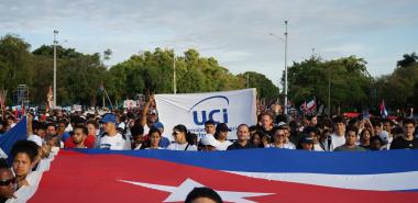 Los integrantes de la UCI desfilaron el día del proletariado mundial con júbilo, compromiso y entusiasmo. Fotos: Osmel Batista Tamarit.