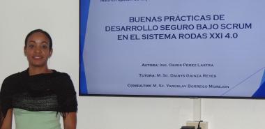 La ingeniera Osiris Pérez Lastra, defendió su tesis de maestría en la especialidad de Seguridad Informática. 