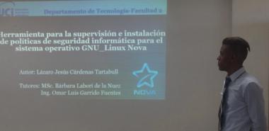 Con su investigación, Lázaro Jesús Cárdenas Tartabull recibió el halago del oponente, sus tutores y los miembros del Tribunal.