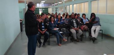 El MSc. Ernesto Miguel García González, director de Extensión Universitaria, presentó el informe de balance de 2017