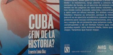 Cover and back cover of the book Cuba: End of History ?, by author Ernesto Limia Díaz. Photo: Alberto Medina Cruz.