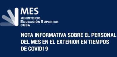 Nota informativa sobre el personal del MES en el exterior en tiempos de COVID19