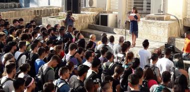 Acto de recordación a Fidel en la Facultad Introductoria de Ciencias Informáticas (Fici)