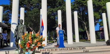 En sus palabras, Denis Sixto Francia Karell, secretario general de la UJC en la Universidad, evocó la Tropa de Futuro que soñó Fidel, como la razón fundamental de la existencia de esta institución. 